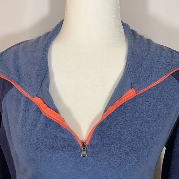 Columbia Blue Fuzzy Fleece Half-Zip Sweater - Picture 2 of 10